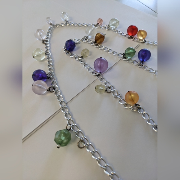 VTG 50" LUCITE BALL FLAPPER CLASPLESS NECKLACE - Picture 9 of 15